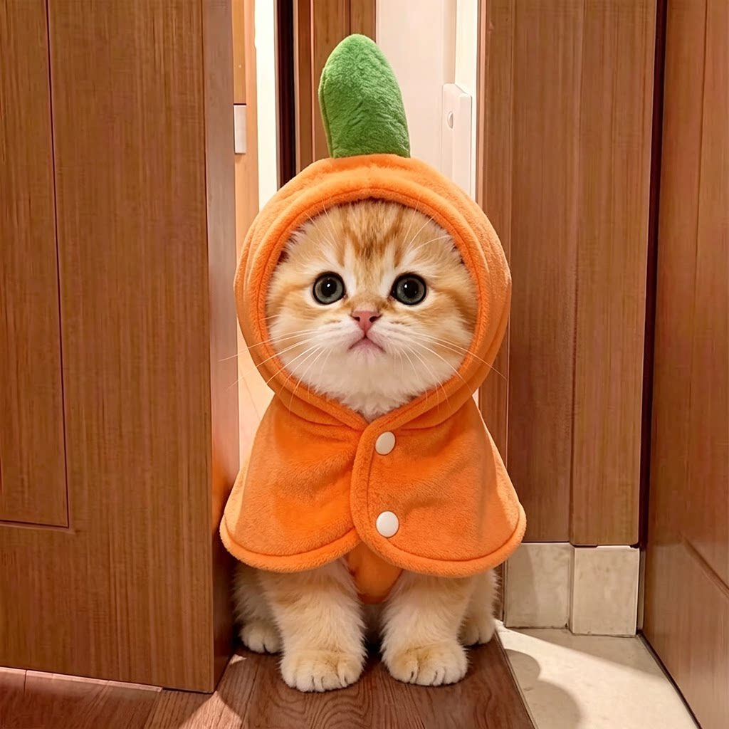 猫咪毛毯宠物斗篷披风被子秋冬保暖节日南瓜万圣节可爱变身装布偶