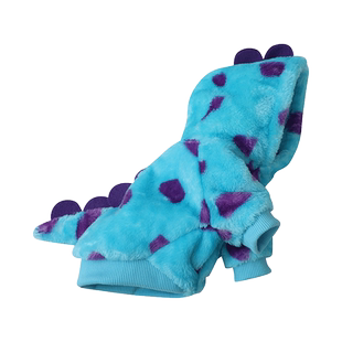 猫猫衣服新款冬季保暖可牵引可爱恐龙外套英短猫加厚休闲绒衣网红