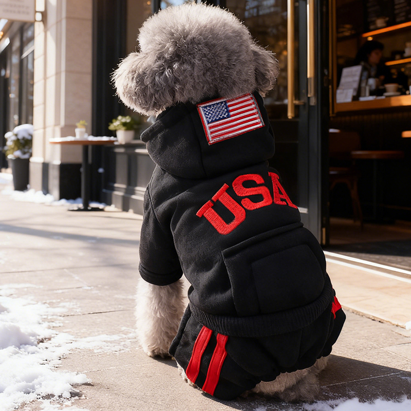 狗狗衣服2025新款冬小型犬泰迪比熊保暖连帽卫衣防着凉加厚四脚衣