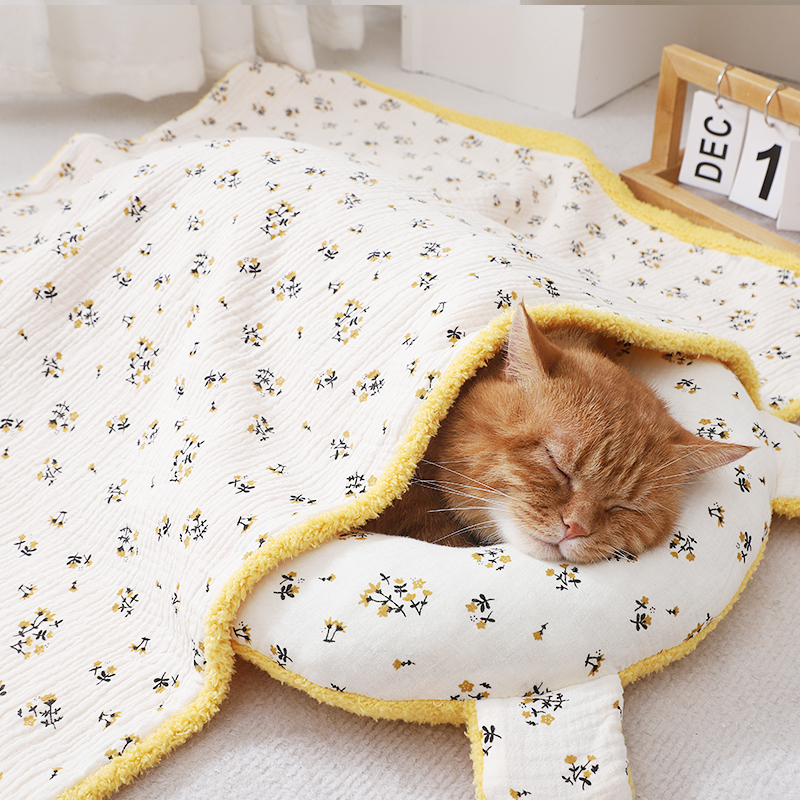 猫毯子小猫睡觉被子猫咪毛毯冬季保暖睡毯踩奶垫子小奶猫美短起司
