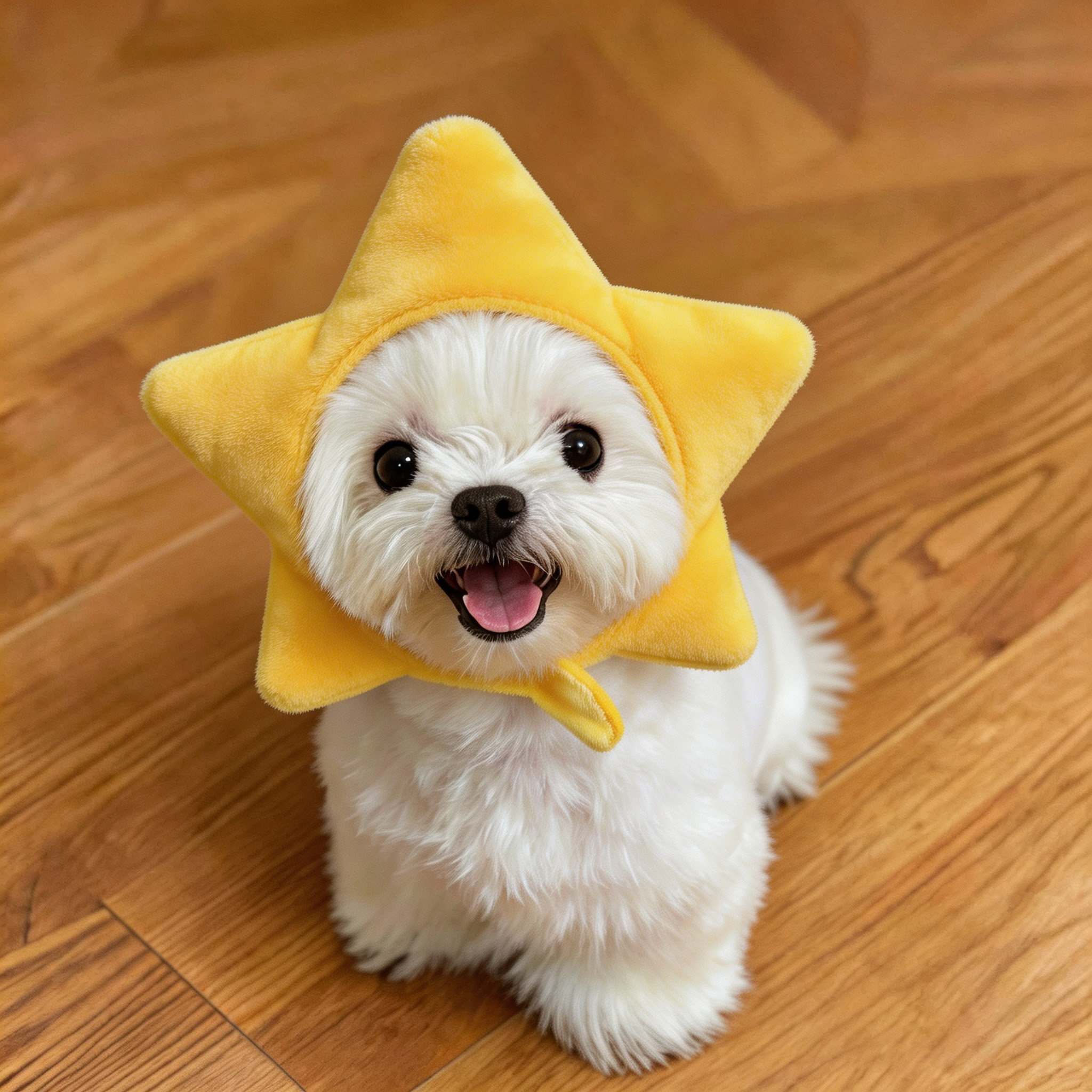 可爱星星造型狗狗帽子小型犬头套卡通造型帽海星配饰黄色马尔济斯