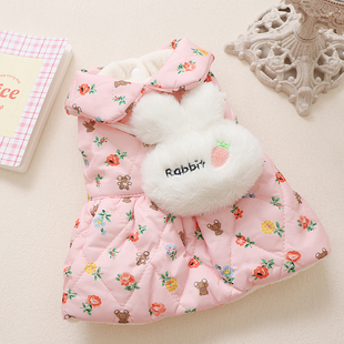 狗狗衣服小型犬冬天厚款保暖夹棉裙子小体比熊花边连衣裙博美泰迪