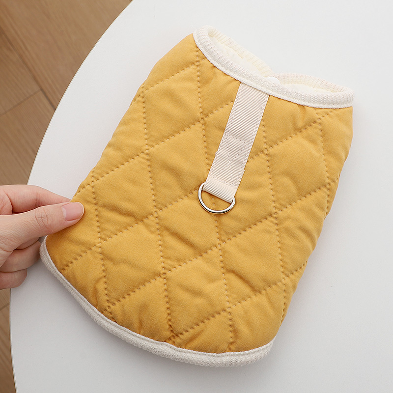 狗狗衣服2025新款冬装小型犬小狗保暖棉袄背心奶狗带牵引环西高地