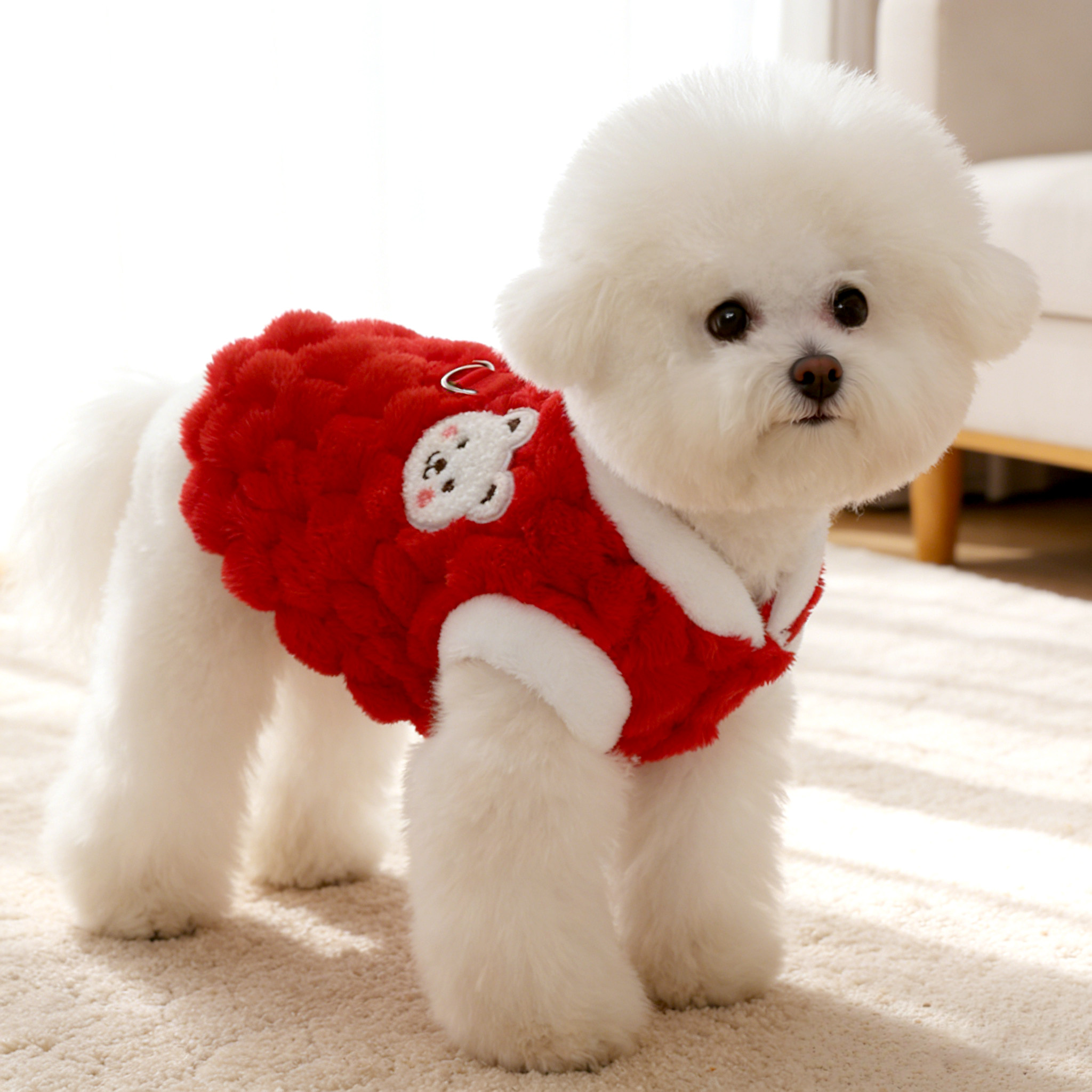 狗狗新年衣服冬天厚款红色保暖加绒马甲按扣拜年宠物带牵引环比熊,宠物/宠物食品及用品,狗宠物服装/雨衣,淘宝优惠券,粉丝福利购,淘宝优惠卷