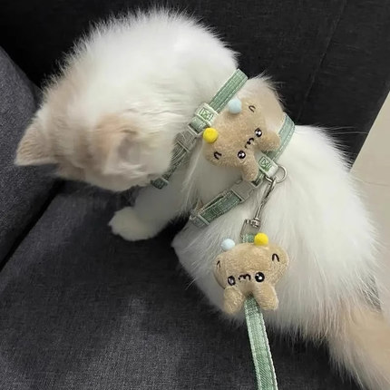 小猫牵引绳猫咪专用防挣脱两个月立体小兔子可爱幼猫1斤奶猫遛猫