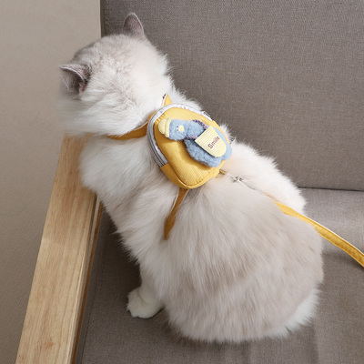 猫溜背包小奶猫工字型书包牵引绳猫咪专用金渐层幼猫防挣脱胸背带