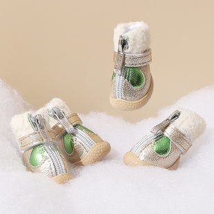 狗狗鞋子2026新款冬季小狗软底防掉学弟许一套四只防滑护脚拉链鞋