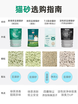 怡亲绿茶猫砂豆腐砂宠物用品膨润土伴侣遮臭10公斤20斤猫沙15kg