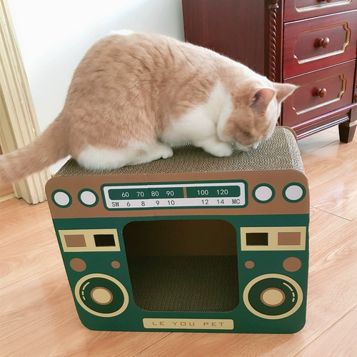 ТВ -тип -тип кота, захватывающая кошачье гнездо, все -на -один и не бросает крошки и гофрированные коткие кошки, кошачьи игрушки