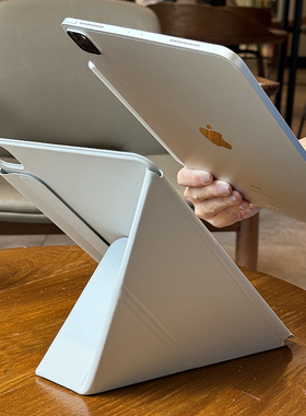 适用苹果ipadair6磁吸保护套2024pro13双面夹11英寸air5磁吸拆分3+Y搭扣10代12.9超薄10.9无笔槽4超薄防弯壳8