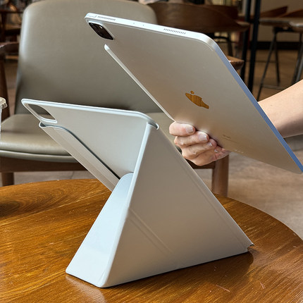 适用苹果ipadair6磁吸保护套2024pro13双面夹11英寸air5磁吸拆分3+Y搭扣10代12.9超薄10.9无笔槽4超薄防弯壳8