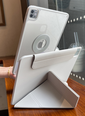 3+y磁吸适用苹果2024ipadpro保护套air6拆分10代平板带无笔槽720旋转10.2亚克力软胶10.5透明壳12.9防弯3防摔