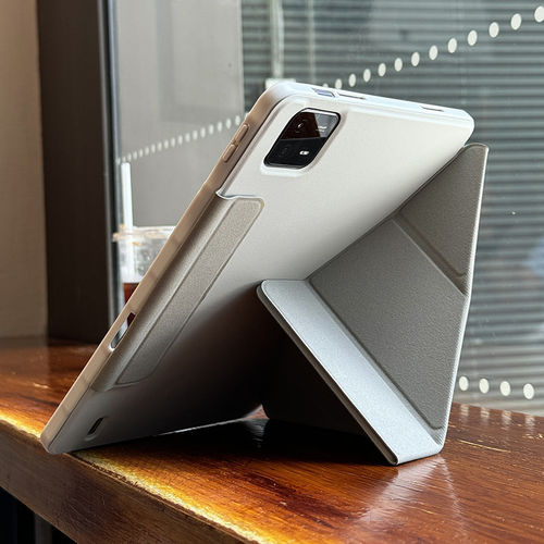 适用小米8平板pad7保护套包边防摔磁吸搭扣3+y一体11软胶6spro12.4红米三折平板se壳Redmipad带笔槽防弯