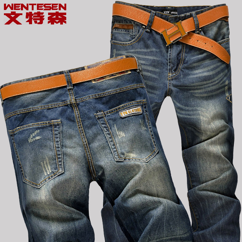 秋冬青年宽松直筒韩版潮流牛仔裤