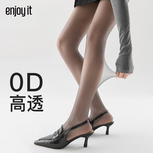 Enjoyit超薄0D高透黑色丝袜