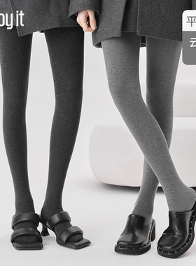 Enjoy it云朵棉连裤袜女秋冬外穿黑色哑光显瘦春秋灰色打底裤袜