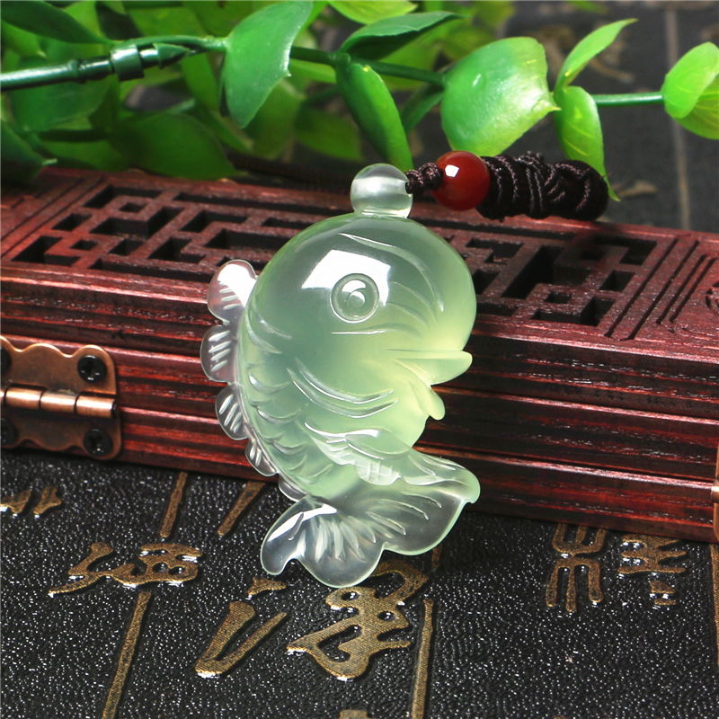 岫岩玉辽宁小鱼冰种招财转运