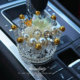 高级轻奢风车载摆件美人鱼皇冠珍珠汽车用仪表台装 饰工艺水晶礼品