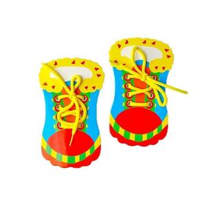 益智穿线系鞋带制作教具蒙氏教育diy手工课彩绘模具手工自理能力