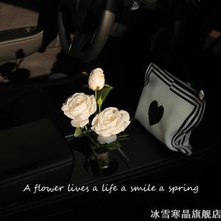 宝马真轻 饰日产油画瓶装 适用车载仿真花束法式 少女内饰家居装