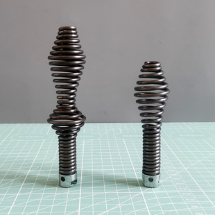 刀头疏通机配件弹簧前端疏通头直径16mm螺旋头单肚头双肚头