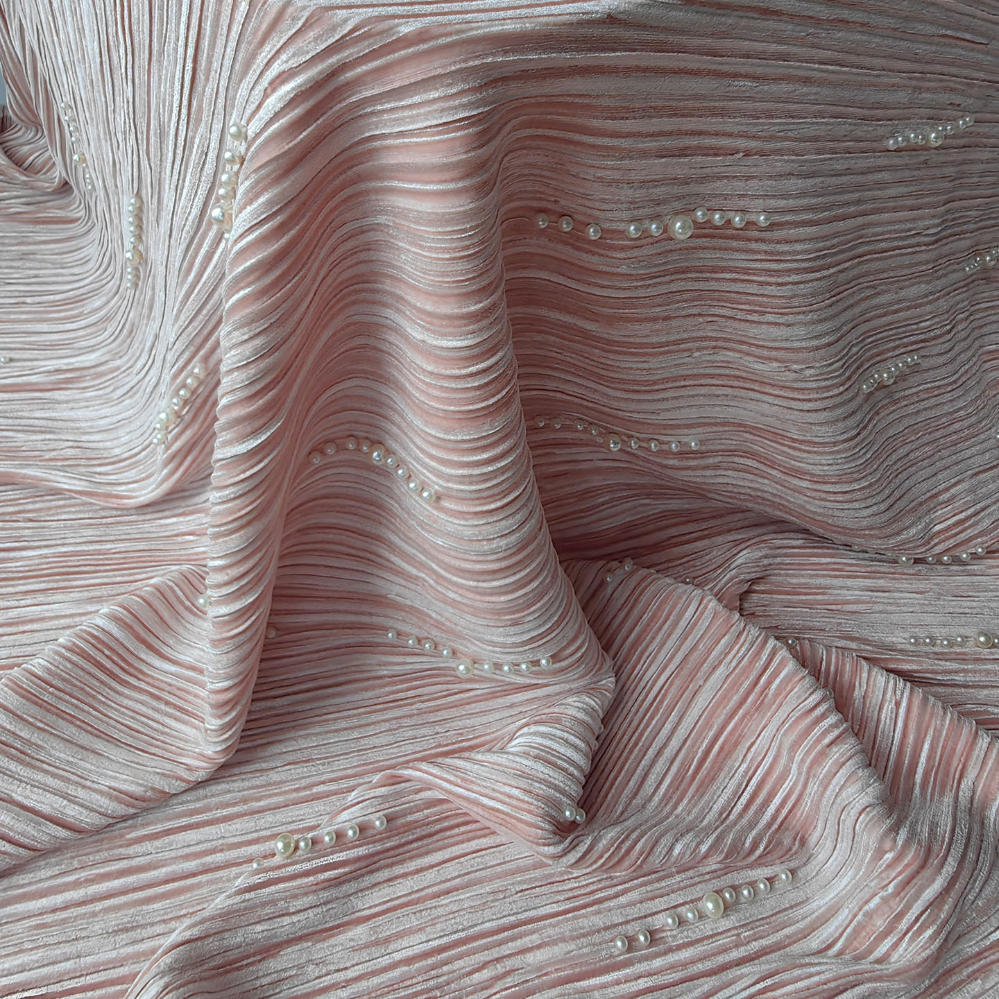 高定手工钉珠金丝绒布料