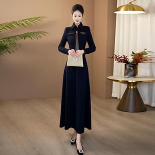 清仓捡漏高端大气连衣裙2025秋冬新款 长裙262 遮肉显瘦大摆长袖