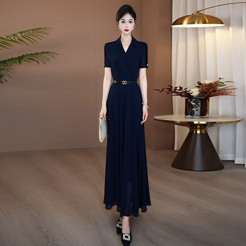 藏蓝色连衣裙女2026新款