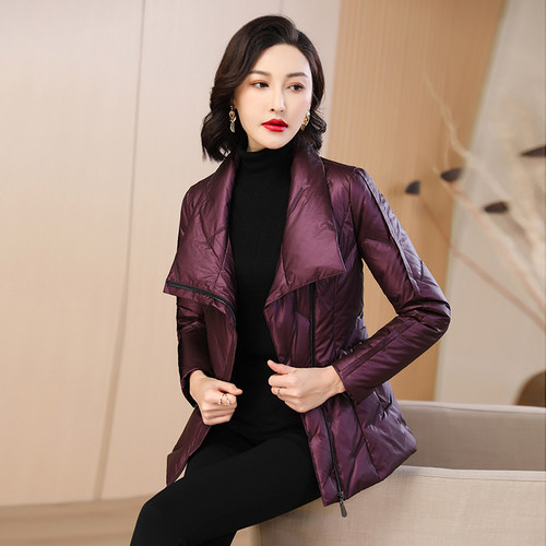 园子靓衣炸街白鸭绒短款包裹立领