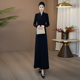 巨好看 大摆超长裙202 气质长袖 早秋连衣裙2025新款 今年流行爆款