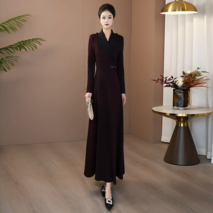 清仓捡漏秋冬轻奢优雅时尚 遮肉显瘦大摆长裙220 连衣裙2025新款