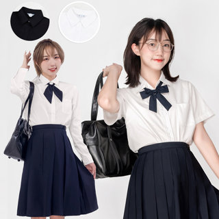 【栗下町】·基础款衬衫·原创JK制服黑白衬衣女半袖长袖学院风