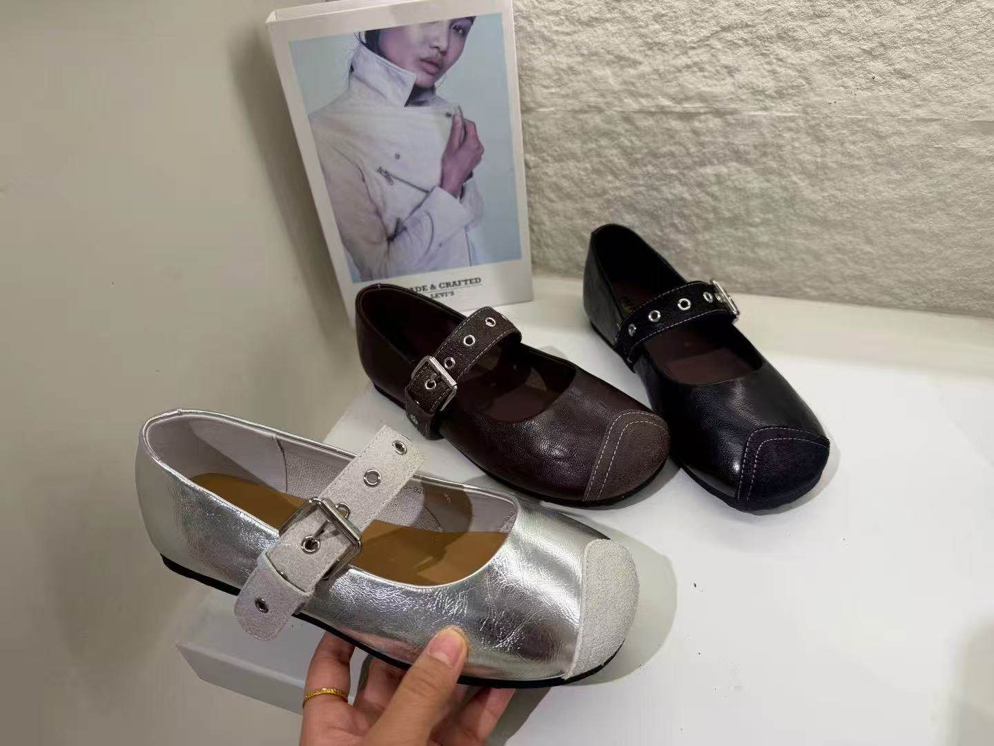 米新款2026春款平底方头豆豆鞋乐福鞋懒人鞋复古玛丽珍舒适女单鞋,女鞋,玛丽珍鞋,淘宝优惠券,粉丝福利购,淘宝优惠卷