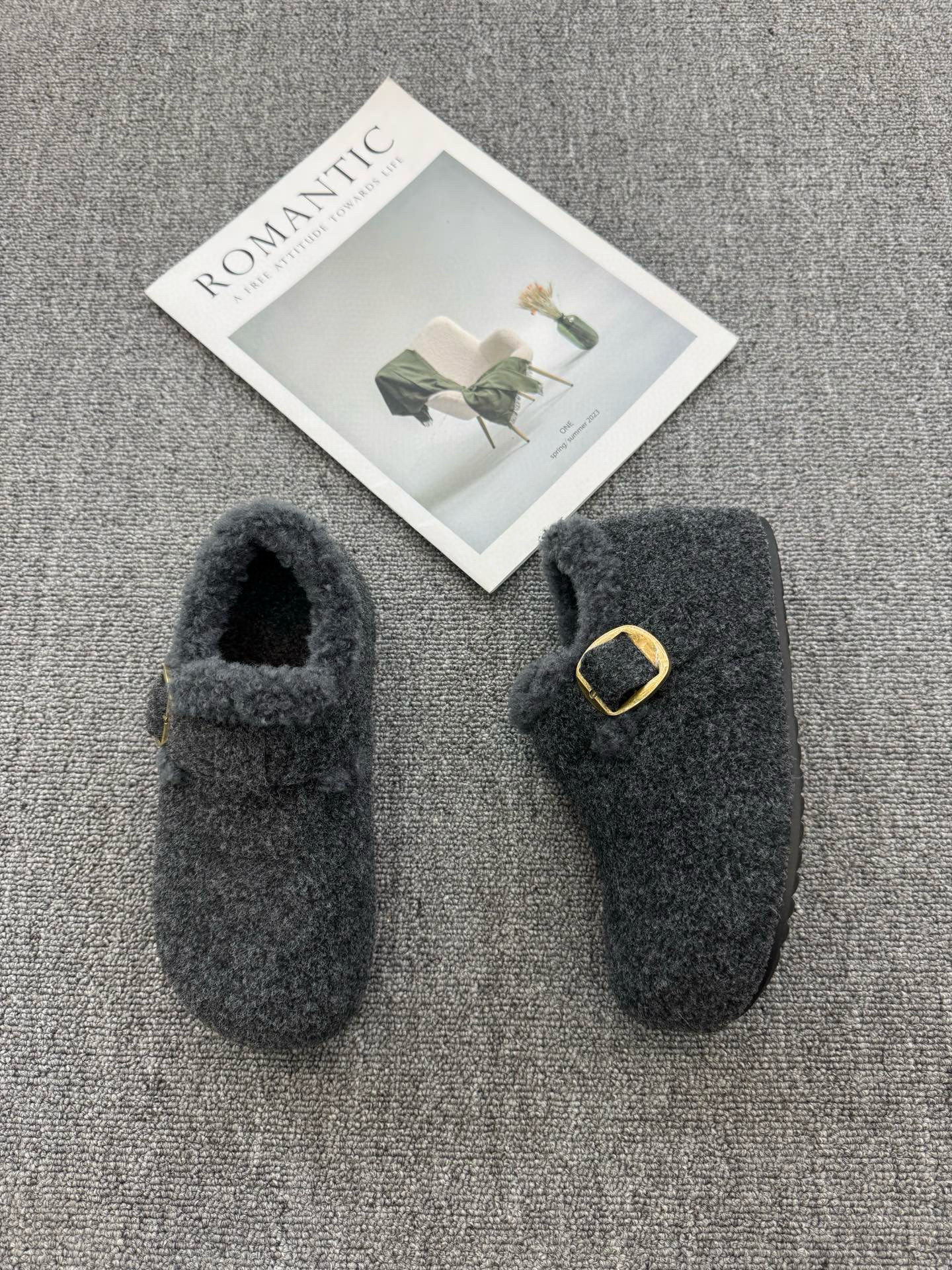 欧洲站2025冬款松糕厚底毛呢勃肯鞋吐司鞋圆头休闲舒适女棉鞋4370,女鞋,勃肯鞋/软木鞋,淘宝优惠券,粉丝福利购,淘宝优惠卷