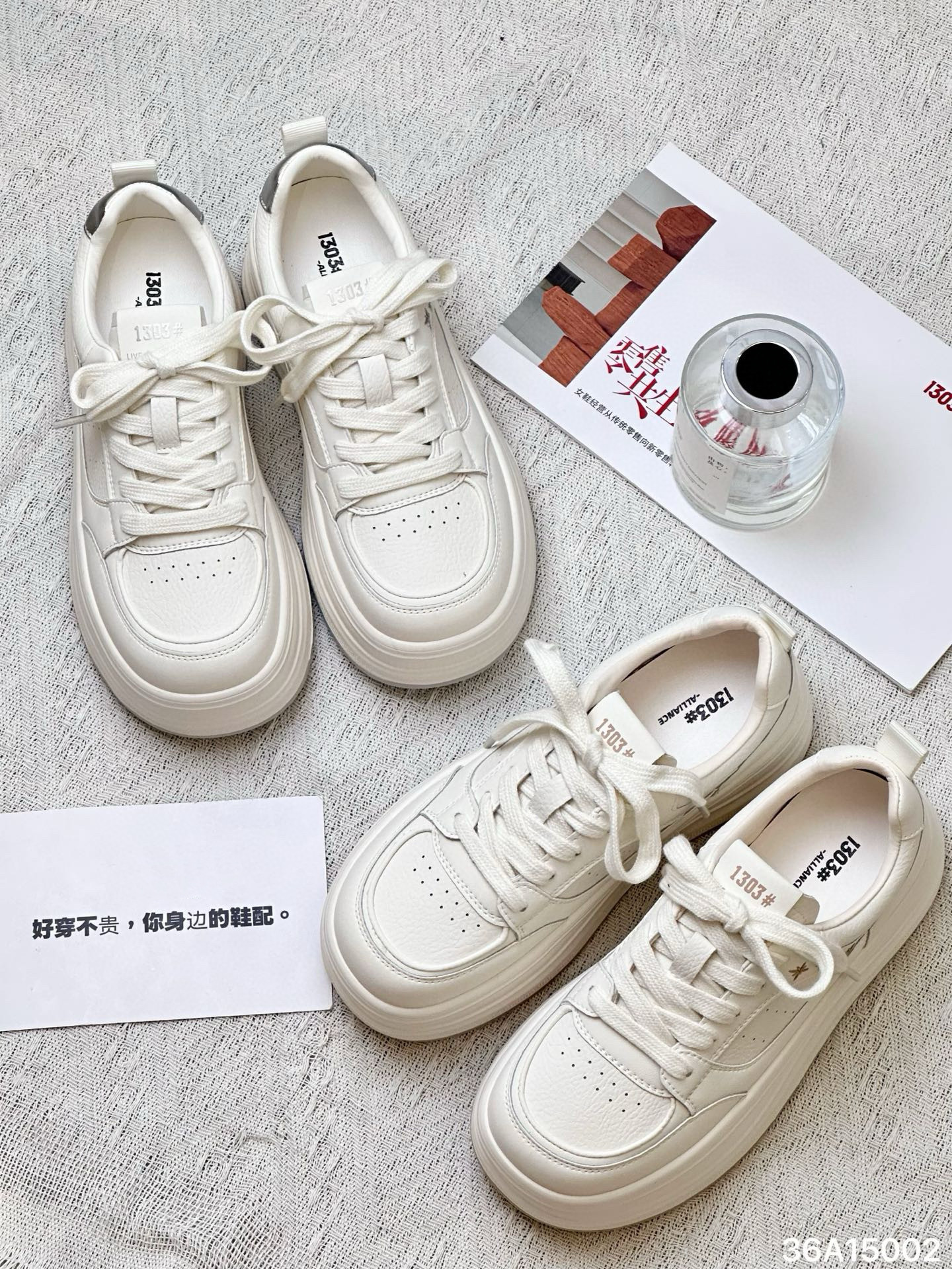 欧洲站2026春款真皮松糕厚底小白鞋休闲运动鞋板鞋增高女鞋15002