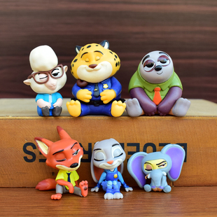 疯狂动物城2手办狐尼克盲盒公仔兔子朱迪警官大象玩偶蛋糕装 饰男