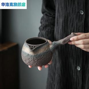 古早烧枯木煮茶器陶瓷煮茶壶可明火黑晶炉白茶黑茶烧茶壶侧把壶