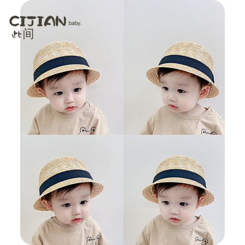 宝宝夏款防晒渔夫帽子
