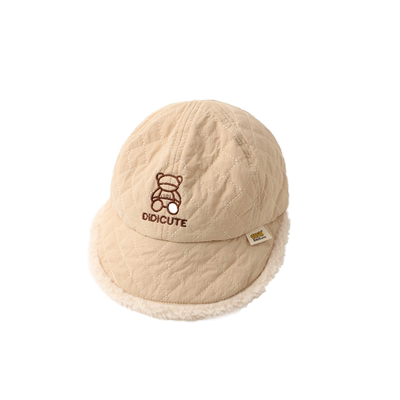 宝宝秋冬季小熊保暖鸭舌帽