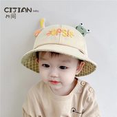宝宝帽子春秋夏季 女童遮阳帽可爱超萌儿童盆帽男童渔夫帽潮 薄款