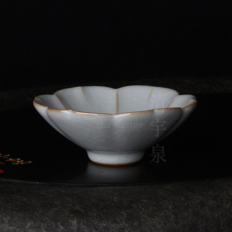 台湾柏采汝窑茶杯 冬青釉月白 柏采窑 BR-164E留声杯品杯功夫茶具