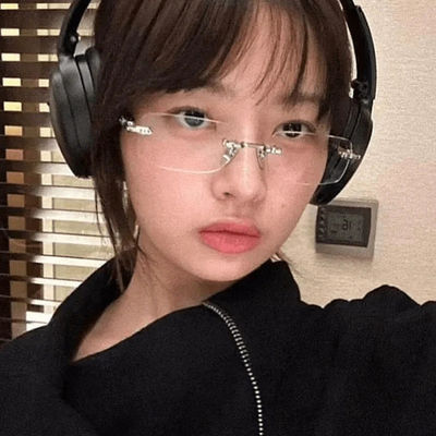 直井怜同款御姐无框眼镜女高级感银色长方形窄框近视镜框素颜神器