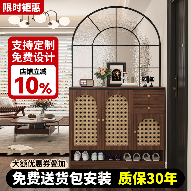 胡桃木复古法式玄关柜入户门厅柜