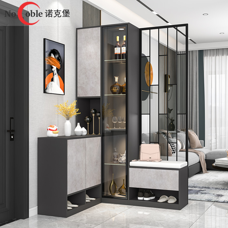简约北欧玄关柜鞋柜一体转角柜现代隔断柜酒柜储物入户进门间厅柜