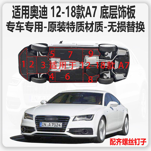 适用A7S7RS7车身下护板赠送螺丝
