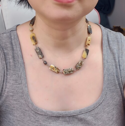 奥利奥蜜蜡项链
