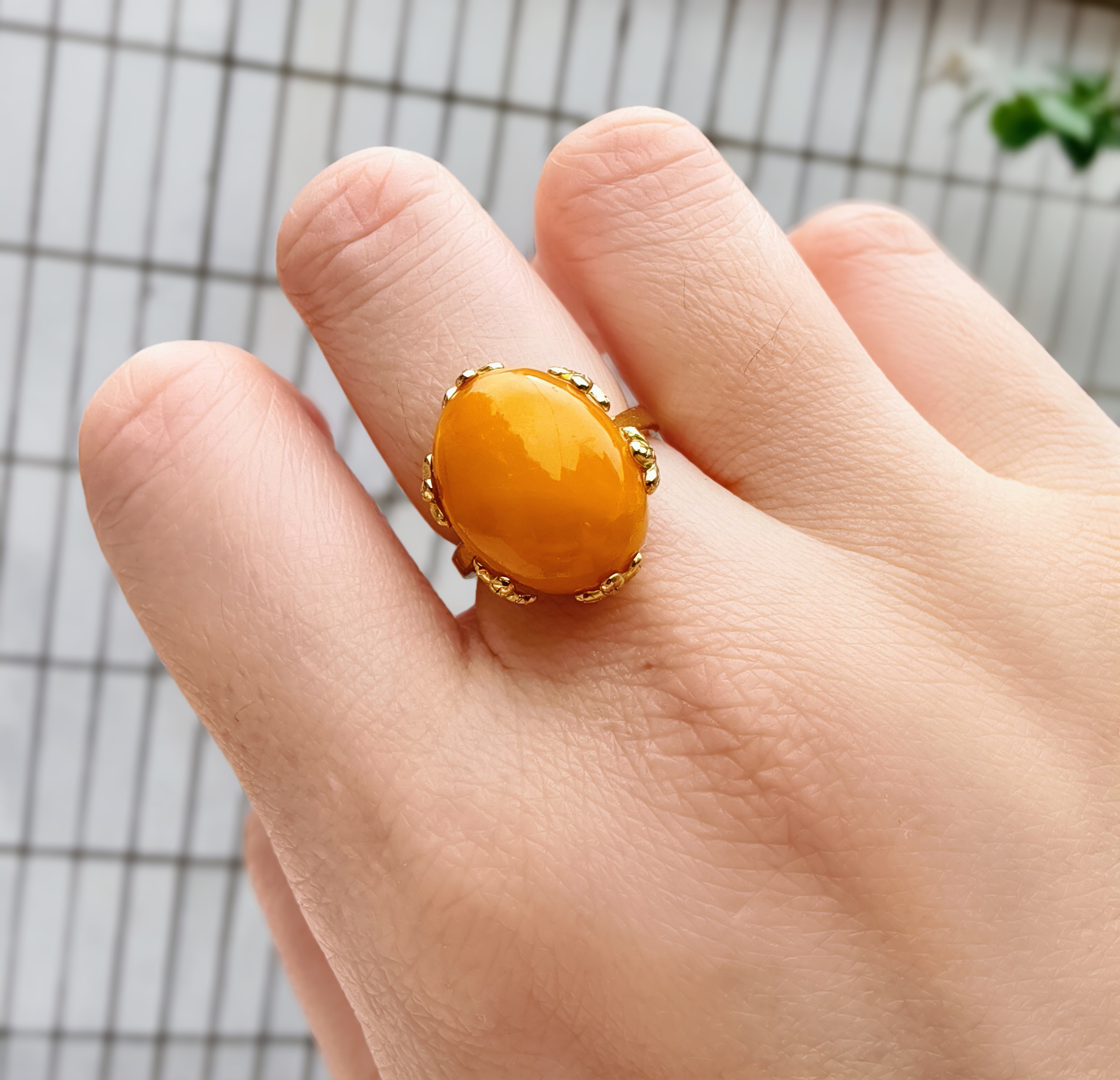 天然蜜蜡戒指，925可调节，全品不支持退换，退货勿拍