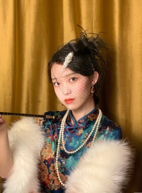 新娘面纱晚宴会派对夜上海旗袍