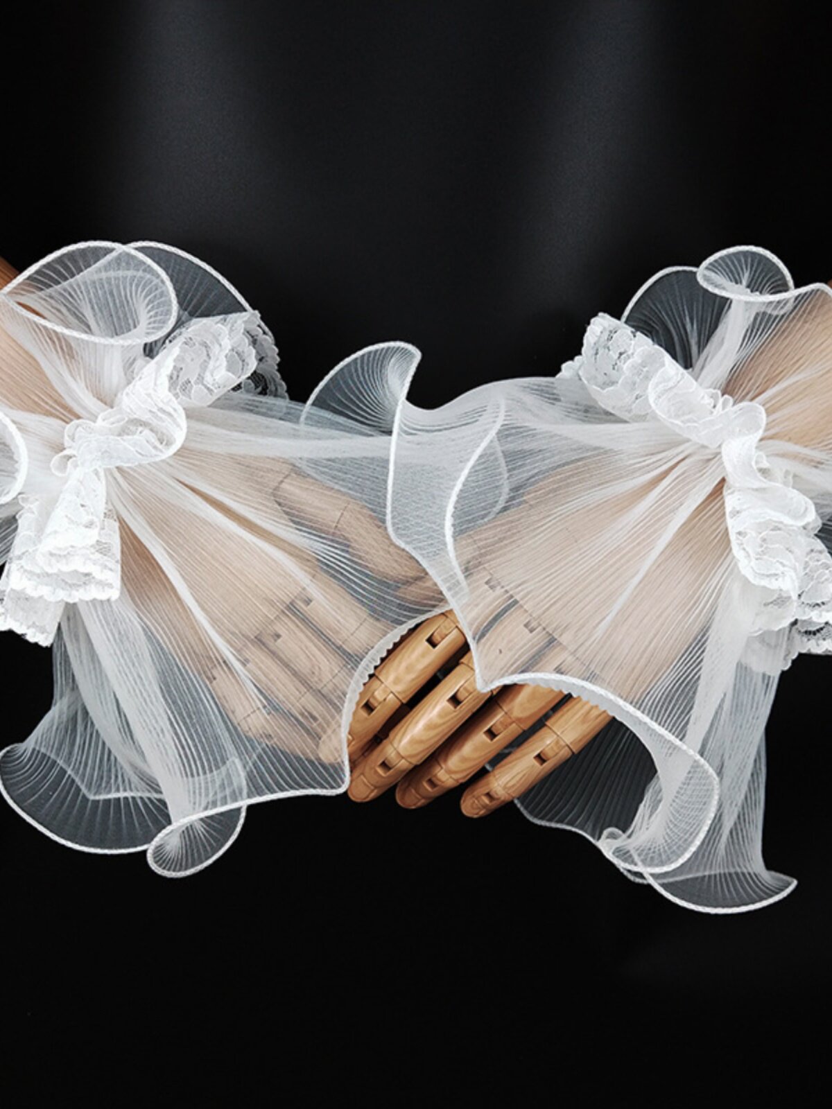 새로운 신부 드레스 액세서리 스튜디오 사진 사진 가짜 슬리브 메쉬 레이스 손목 슬리브 대형 트럼펫 슬리브 ??장갑