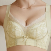 依美淇8815内衣女聚拢收副乳上托调整型宽肩带文胸罩蕾丝性感无磁